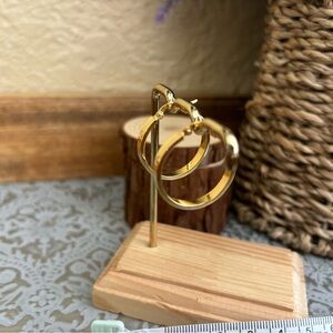 18K Real Gold Hoop Large